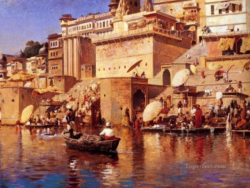 Edwin Señor Semanas Painting - En El Río Benarés Indio Egipcio Persa Edwin Lord Weeks